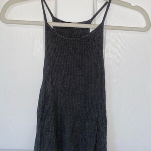 Brandy Melville Women's Gray Ribbed Tank Top